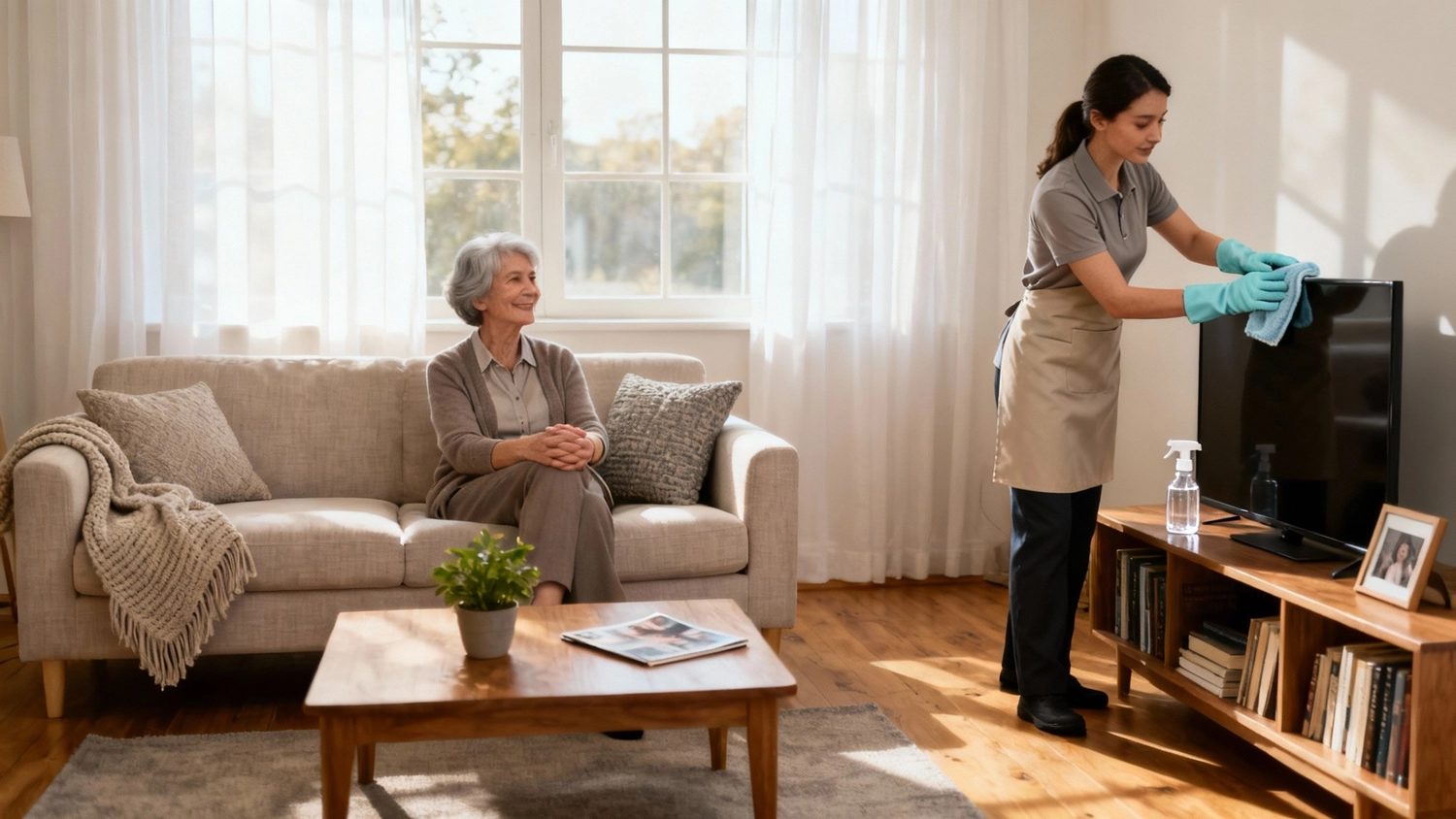 Care Comfor GmbH – Pflegedienst – Pflegekraft betreut eine Frau